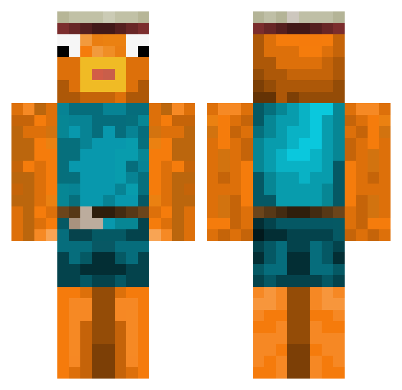 Semipoo1970 Minecraft skin, front and back view