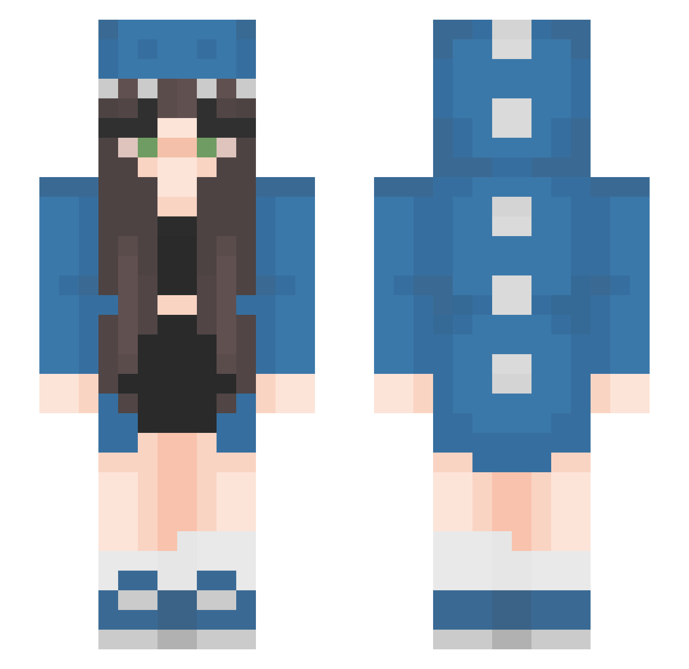 AboveAverageIPA Minecraft skin, front and back view