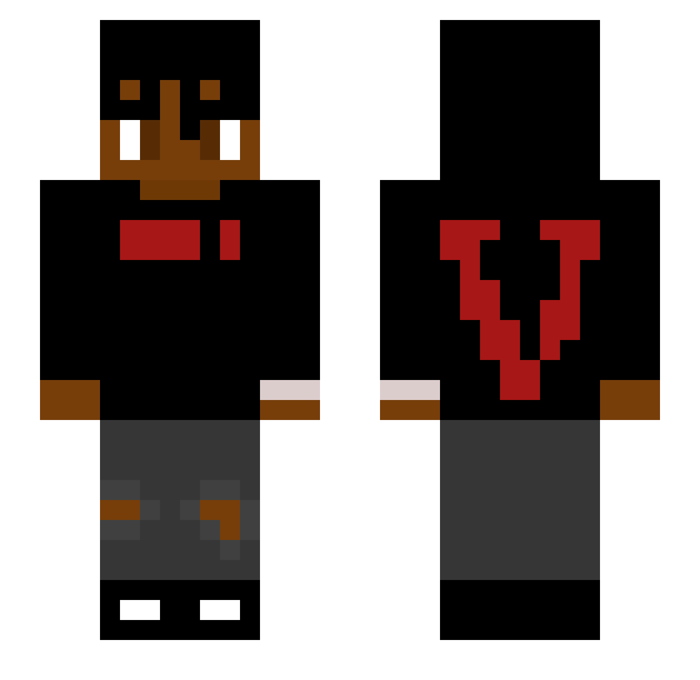 cashTravis Minecraft skin, front and back view