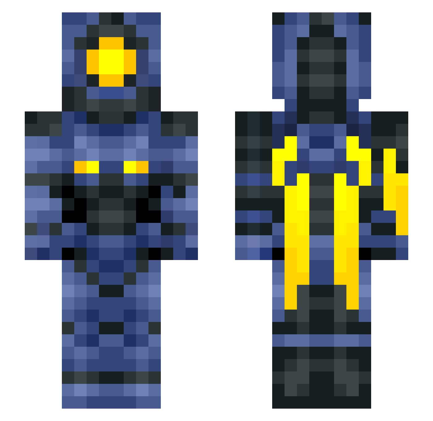 Racingflame3990 Minecraft skin, front and back view