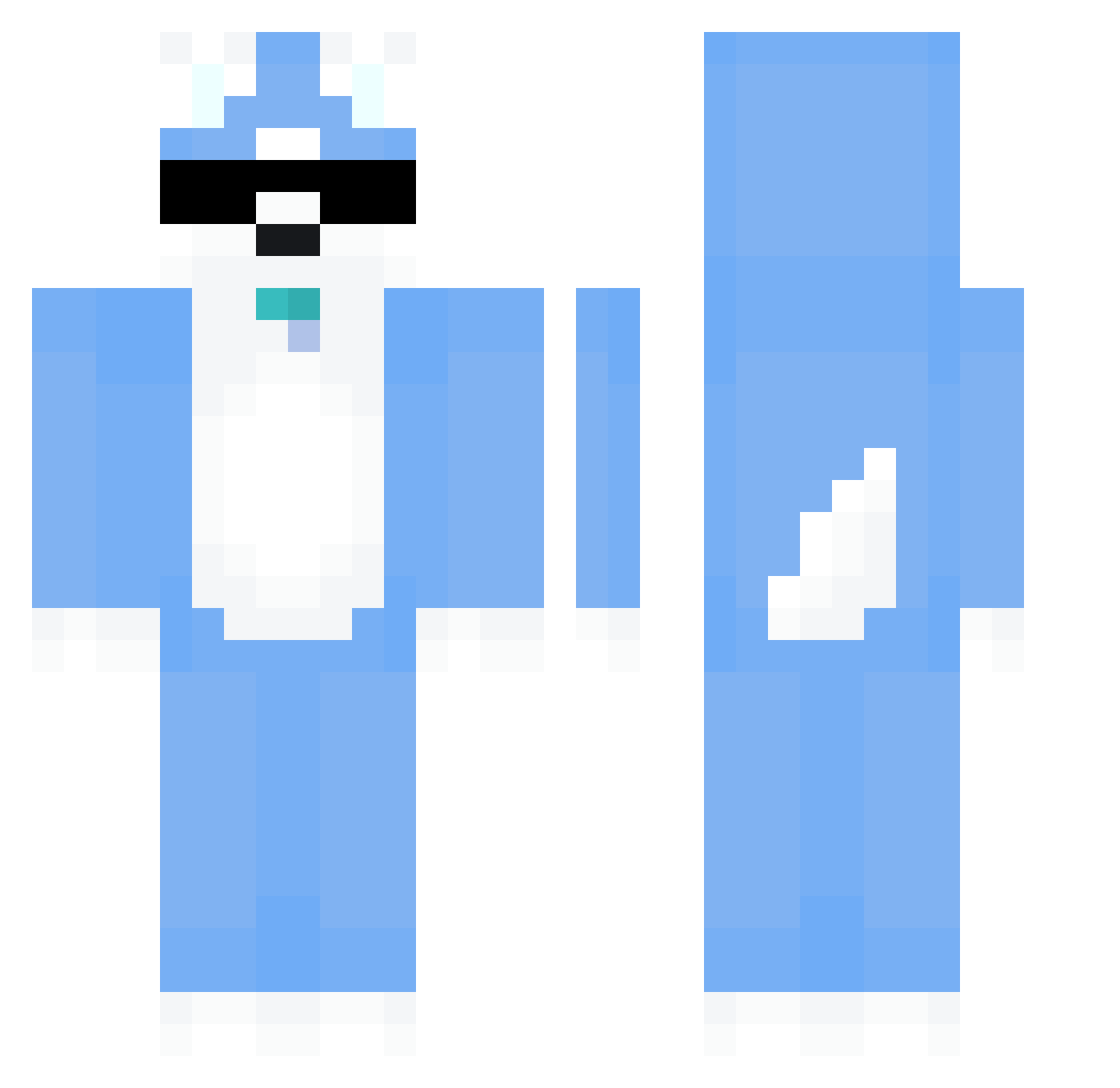 Brajster1 Minecraft skin, front and back view