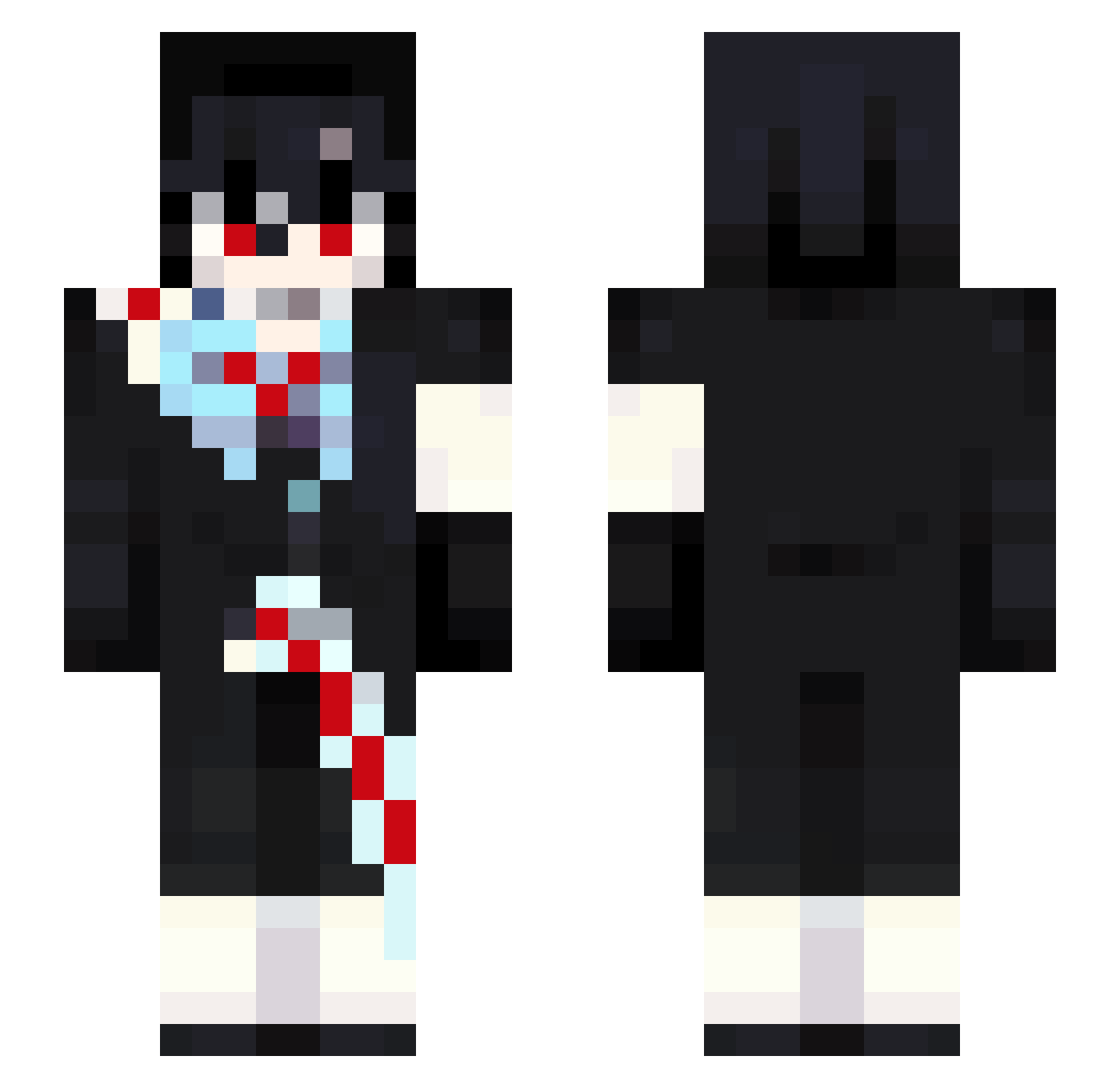 Razened Minecraft skin, front and back view