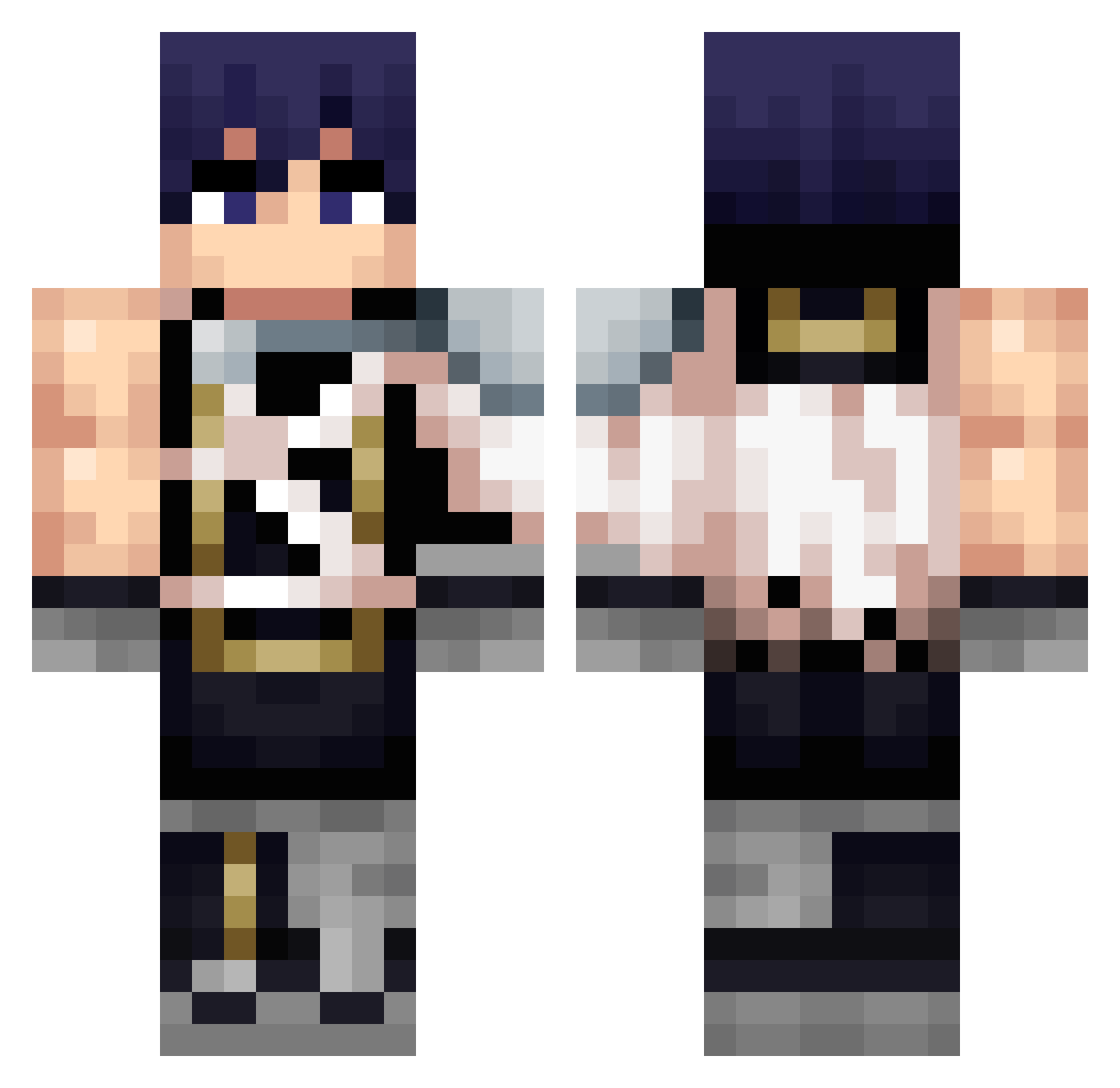 Owener999 Minecraft skin, front and back view