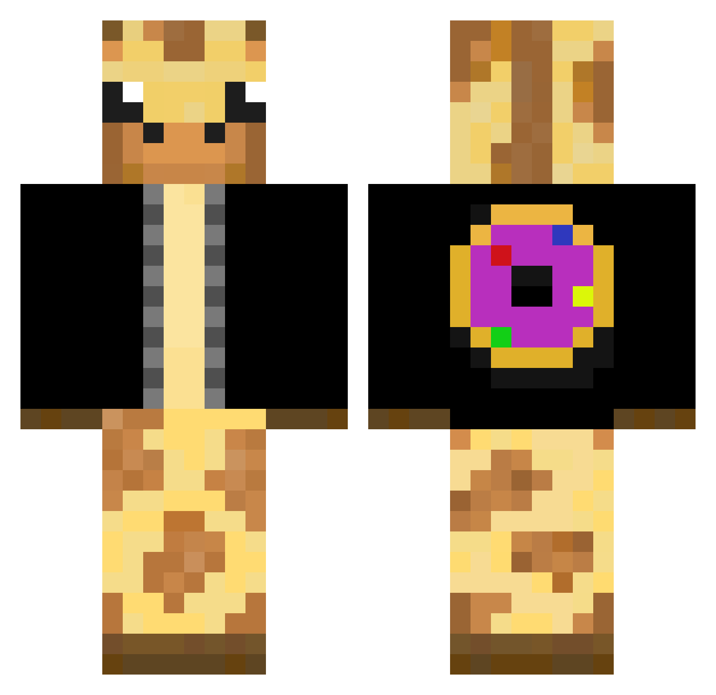 LoxeyTV Minecraft skin, front and back view