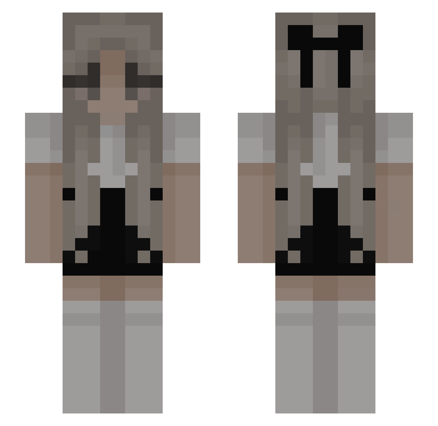 borntothenight Minecraft skin, front and back view