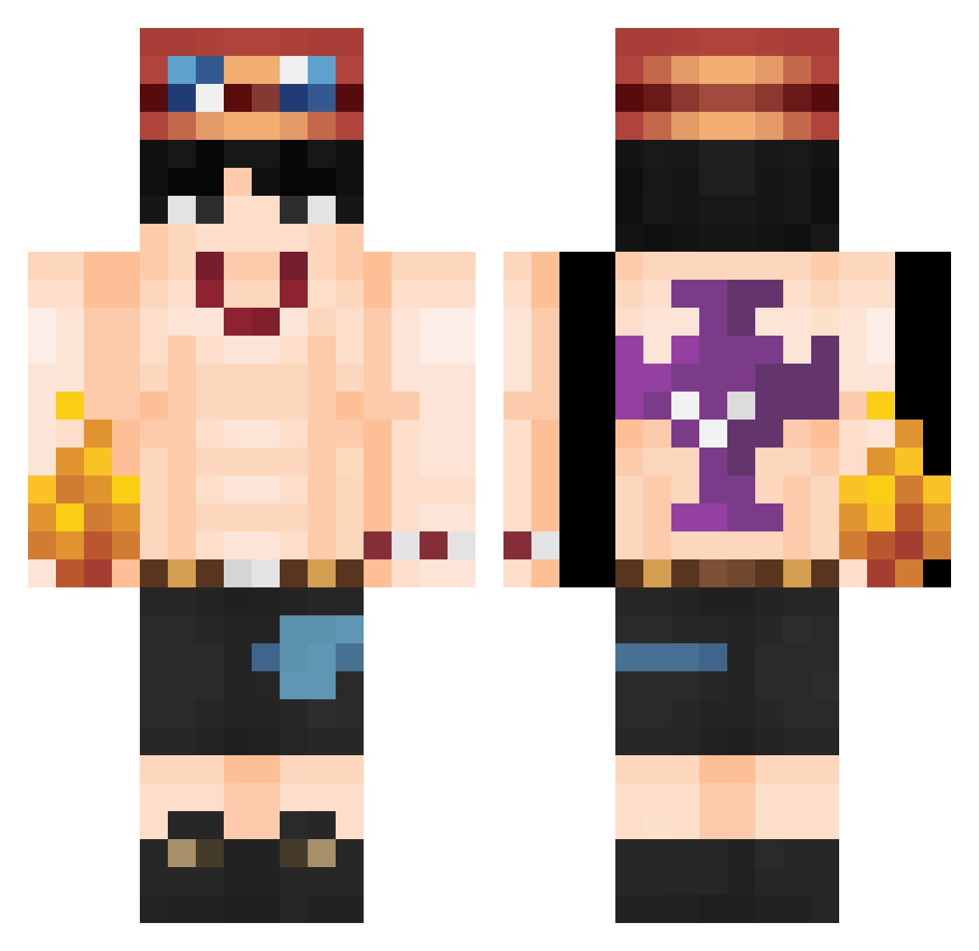 Inosuke178 Minecraft skin, front and back view