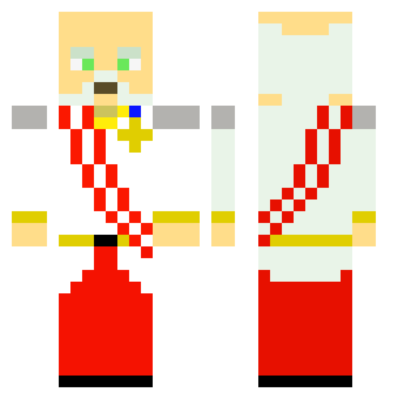 Herobrine___11 Minecraft skin, front and back view