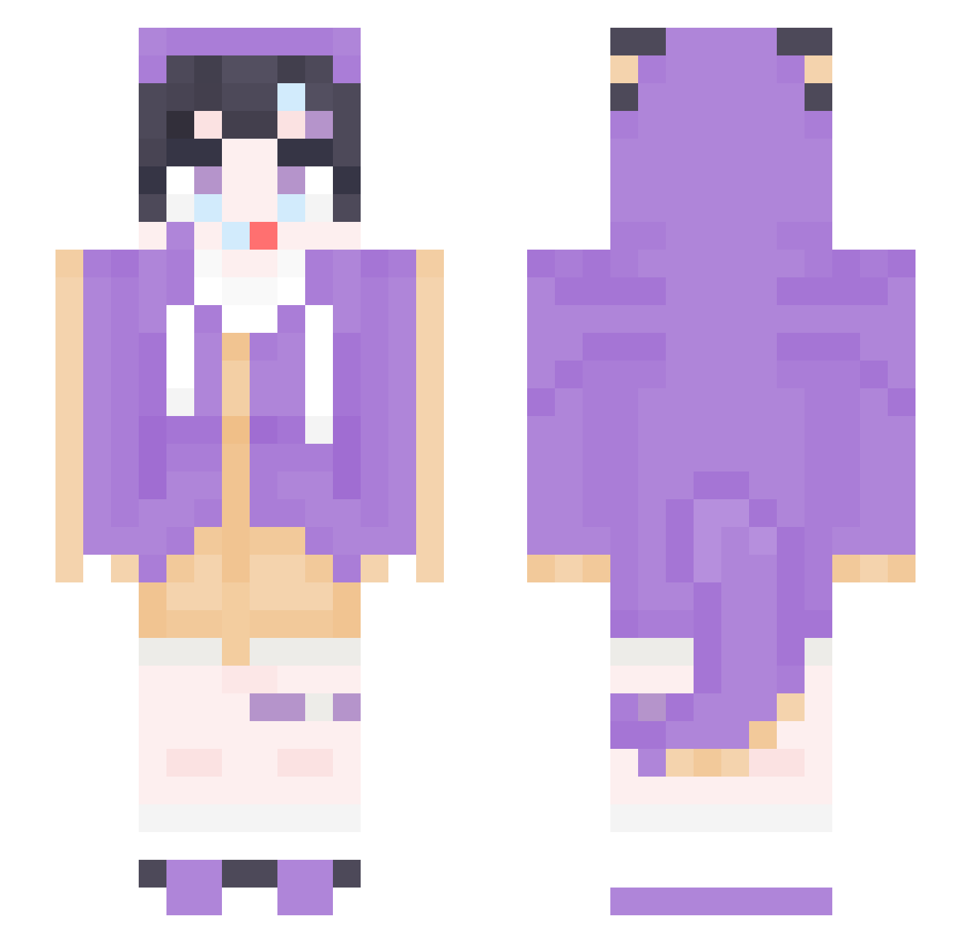 hiyayo25 Minecraft skin, front and back view