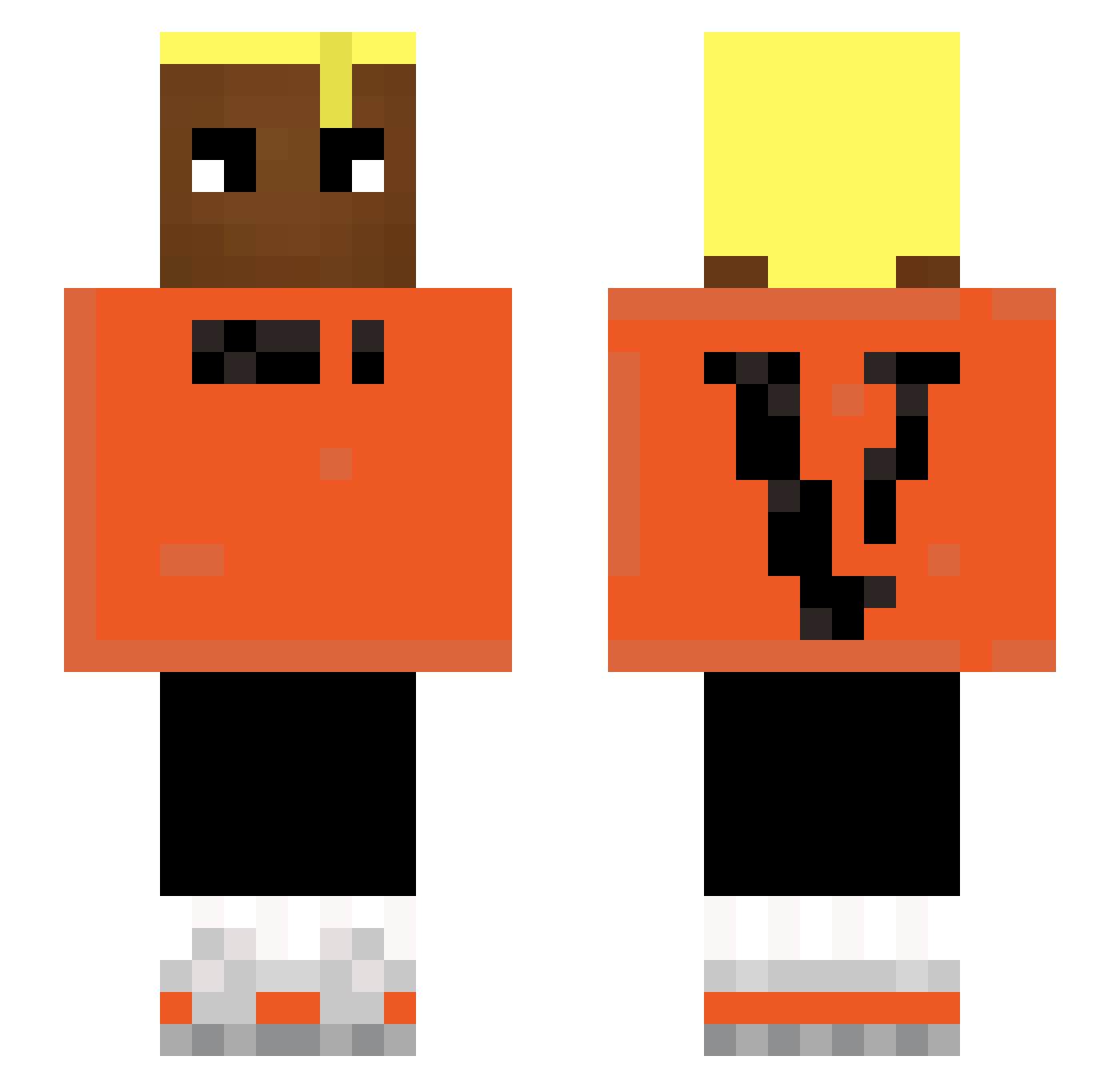 kndrc Minecraft skin, front and back view