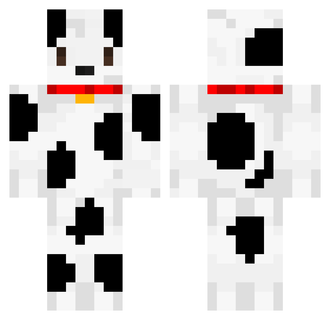 Enzinhoww Minecraft skin, front and back view