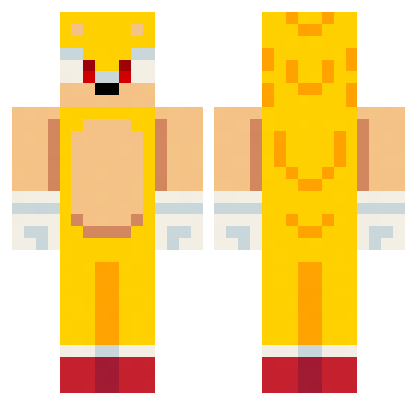 Twirlanta Minecraft skin, front and back view