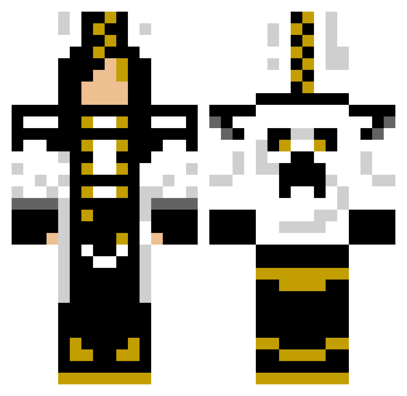 Wagers Minecraft skin, front and back view