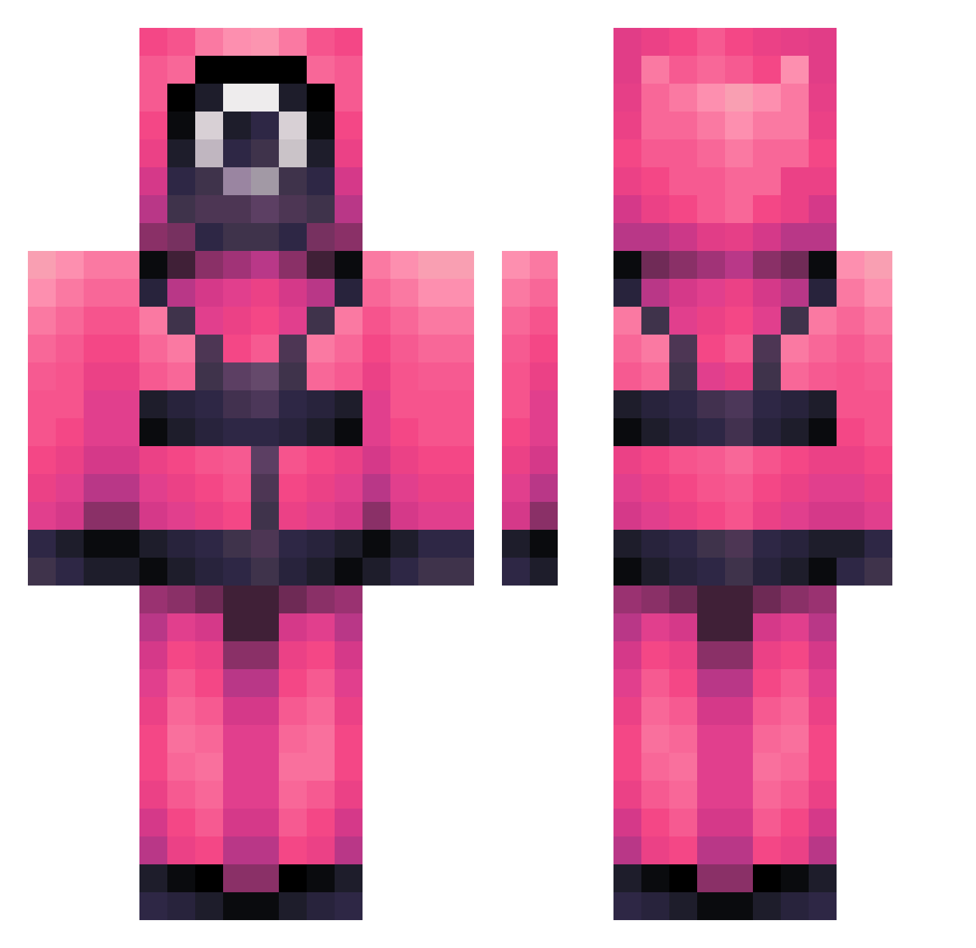 llyuly Minecraft skin, front and back view