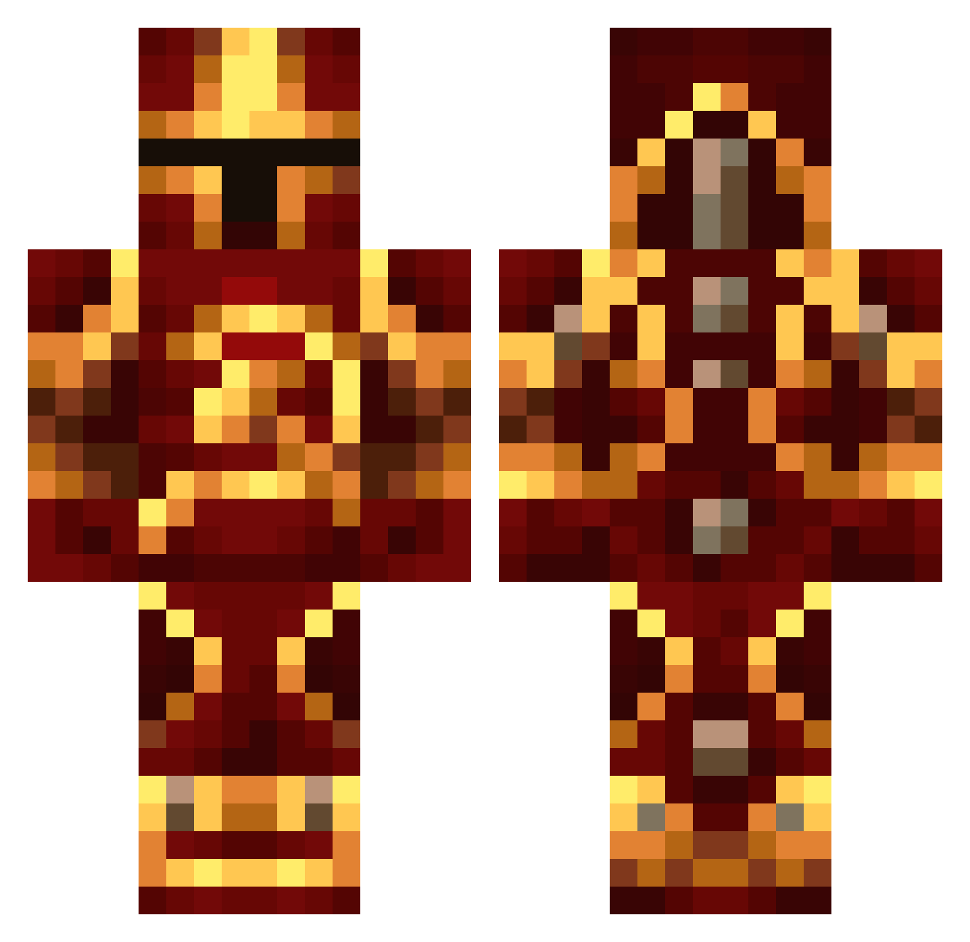 Torres0211 Minecraft skin, front and back view