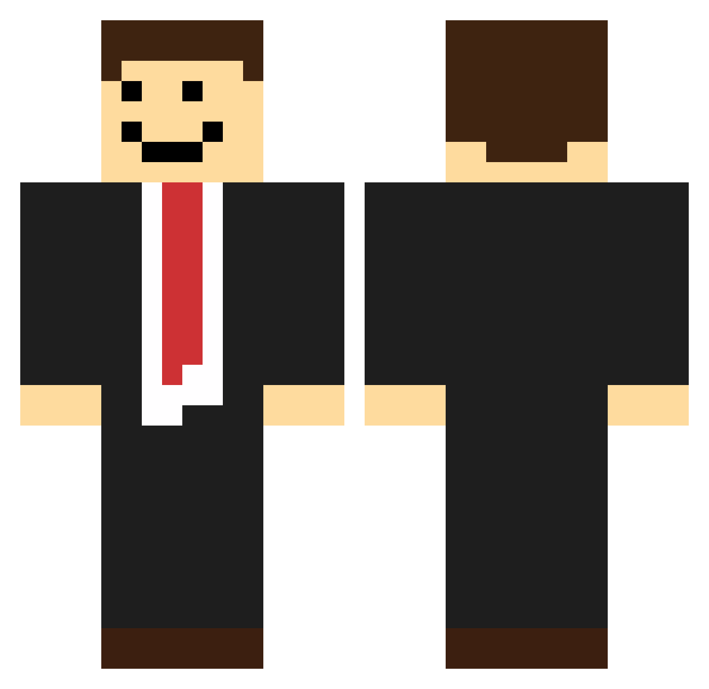 Gustafoo Minecraft skin, front and back view