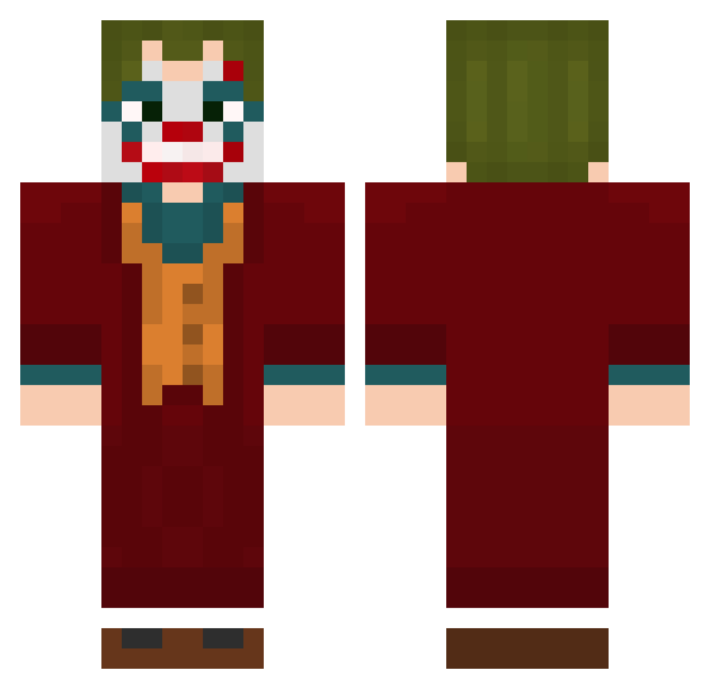 thwnqorn1 Minecraft skin, front and back view