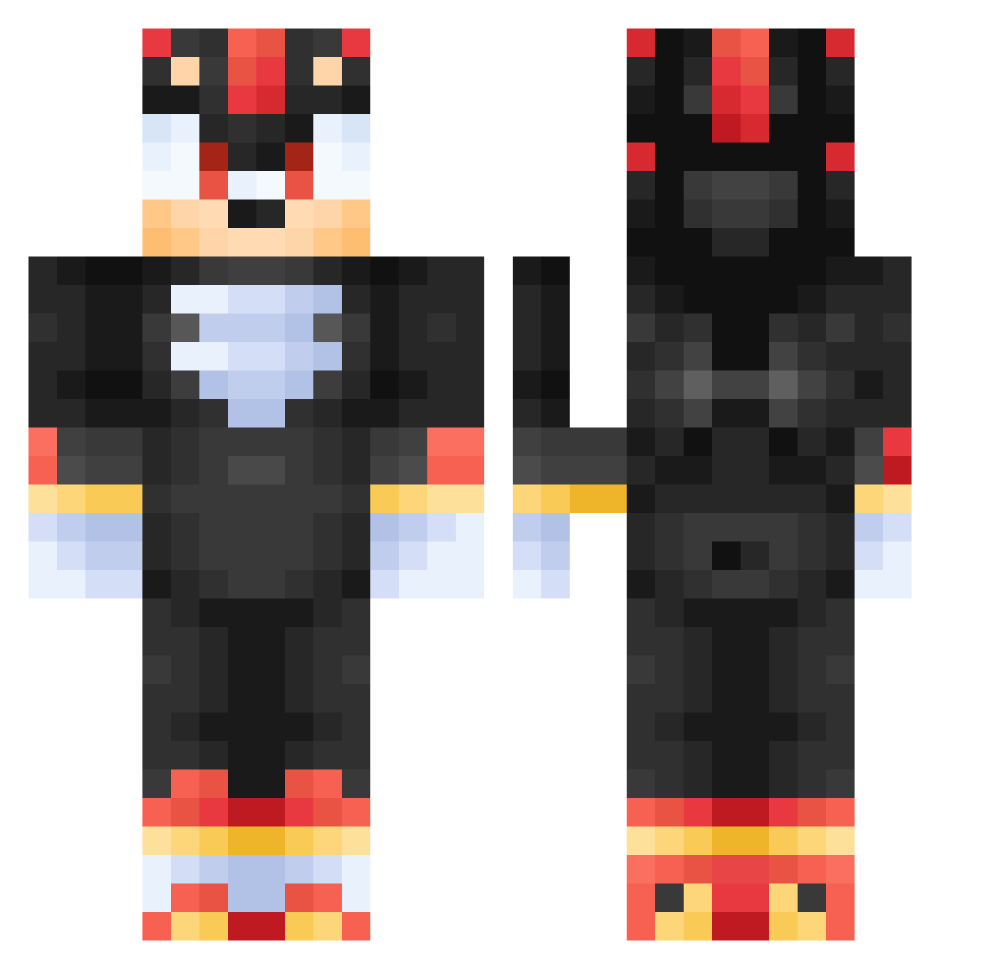 theblueninja643 Minecraft skin, front and back view