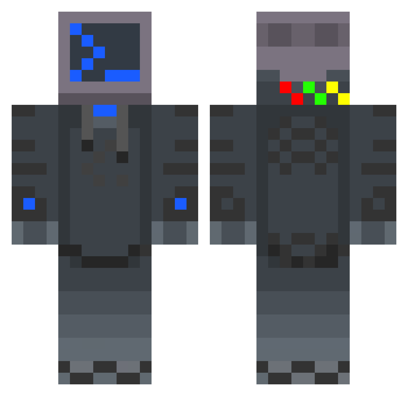 Nitroso Minecraft skin, front and back view