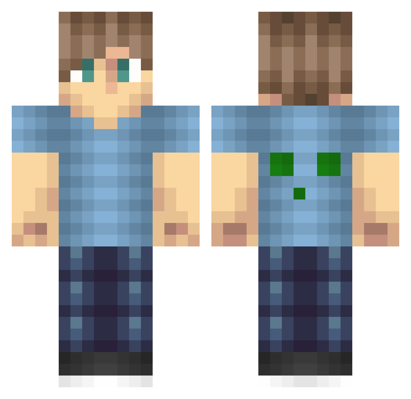 heirloom Minecraft skin, front and back view