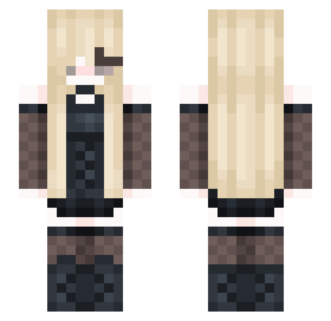 miiav Minecraft skin, front and back view