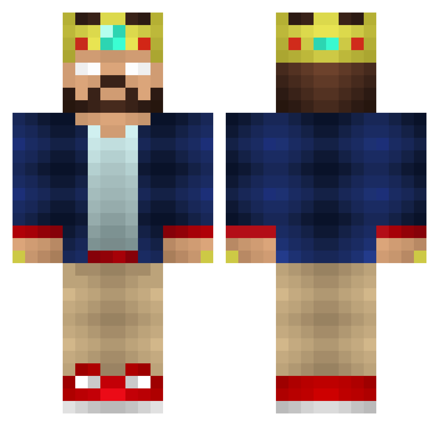 CuentaOffline Minecraft skin, front and back view