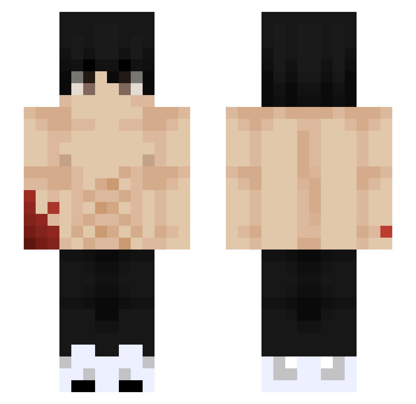 Ddy3c0 Minecraft skin, front and back view