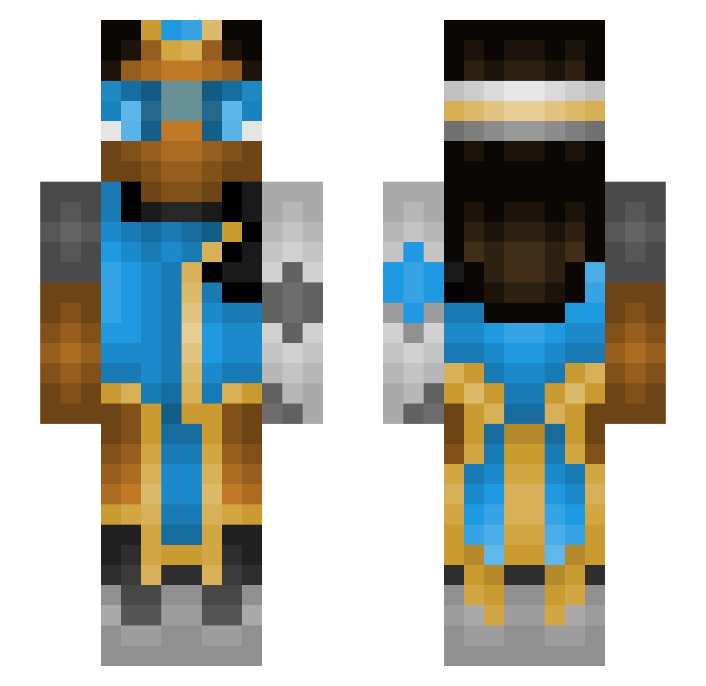 jhxlmes Minecraft skin, front and back view