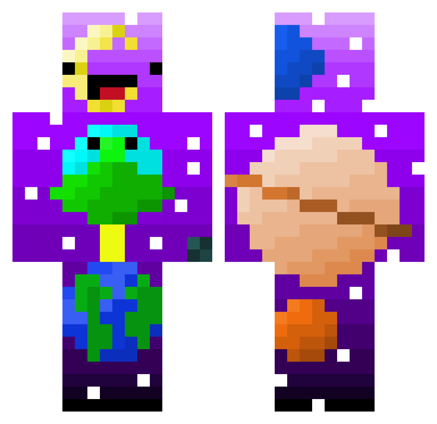bored43 Minecraft skin, front and back view