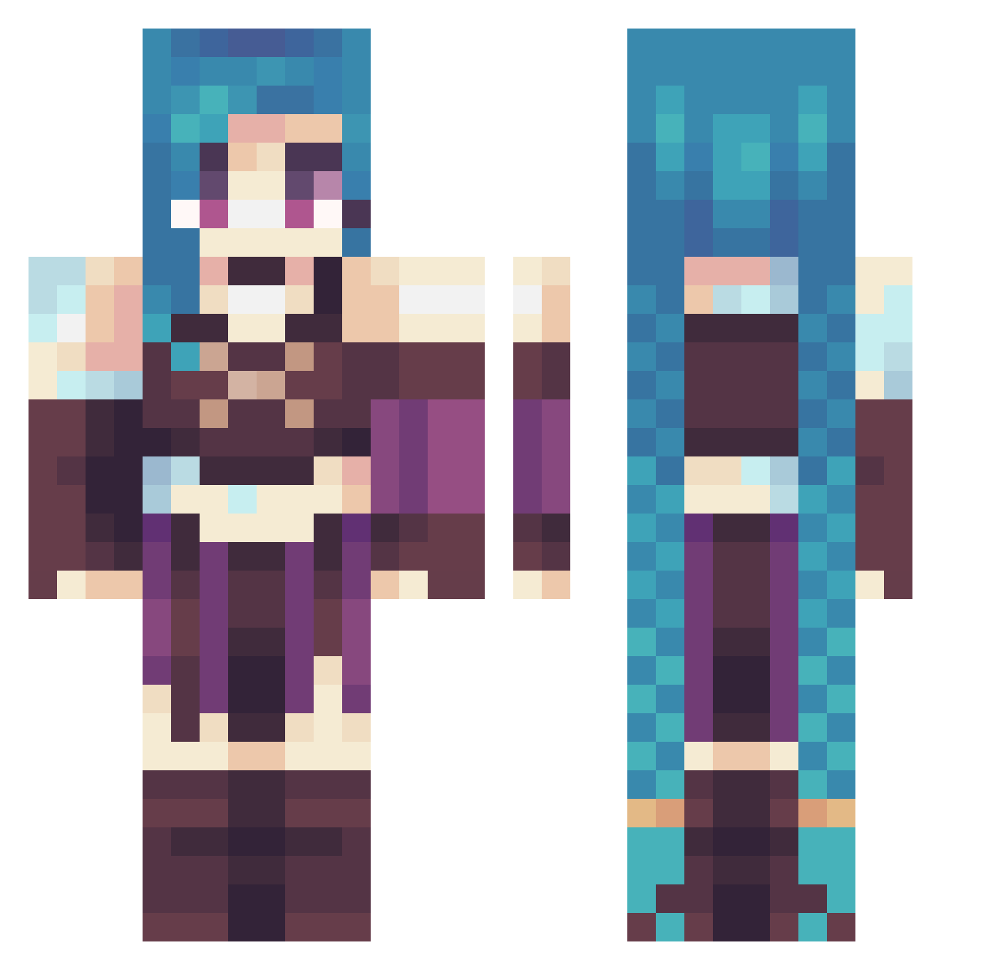 Comicarte Minecraft skin, front and back view