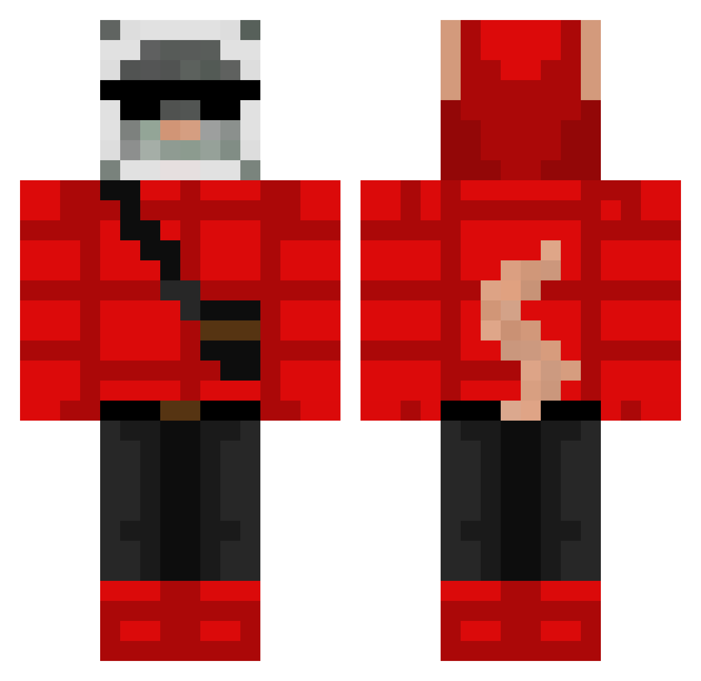 Kkanadian Minecraft skin, front and back view