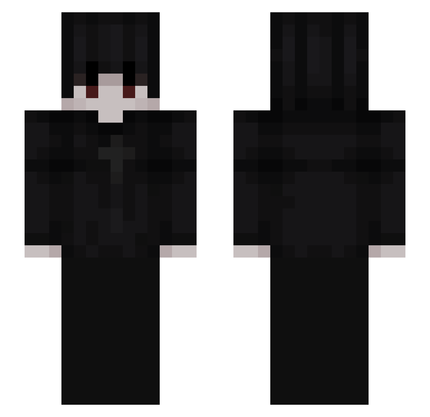 zvcj Minecraft skin, front and back view