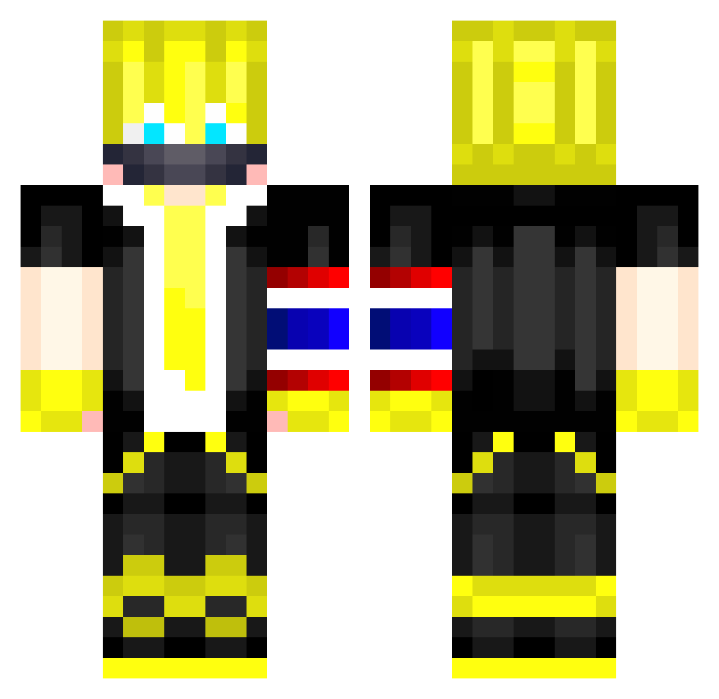 _ItZLightKinGz_ Minecraft skin, front and back view