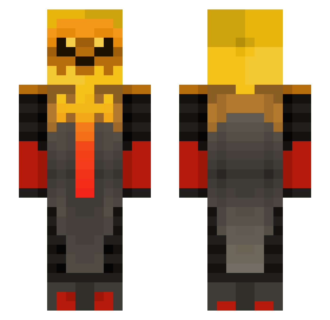 Vandher Minecraft skin, front and back view