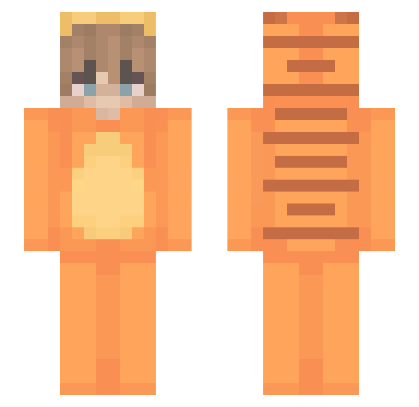 Luwtie Minecraft skin, front and back view