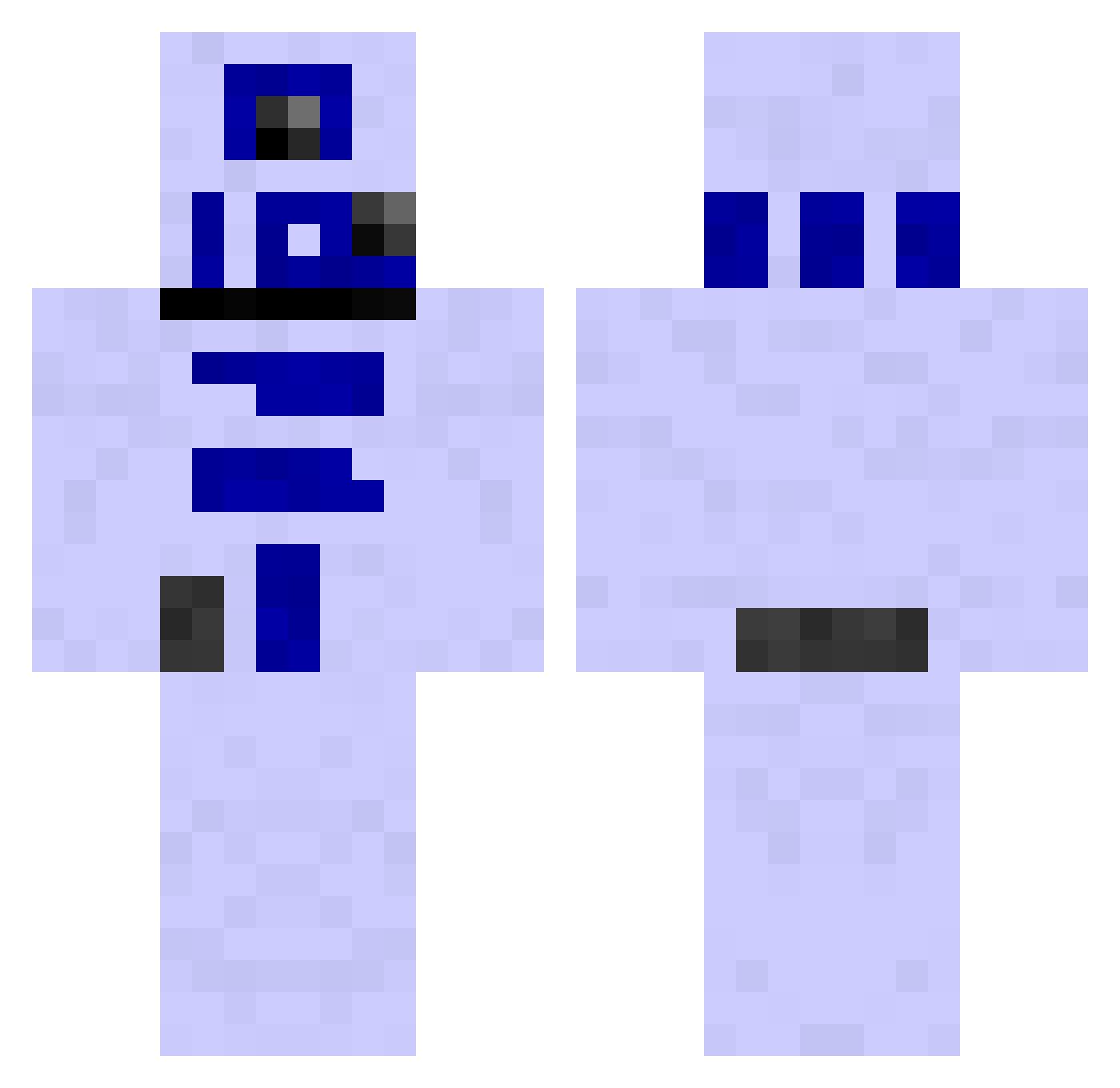 Exteriors Minecraft skin, front and back view