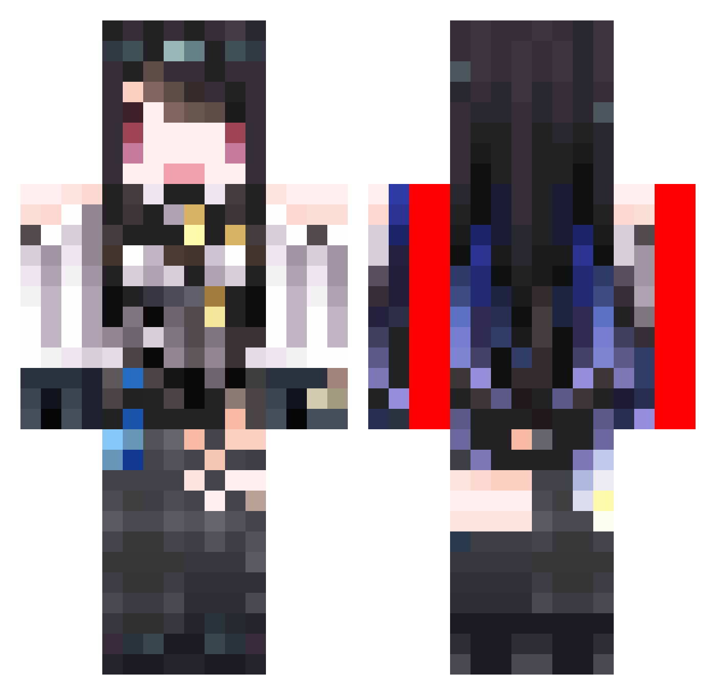 KoutaTsuchiya Minecraft skin, front and back view