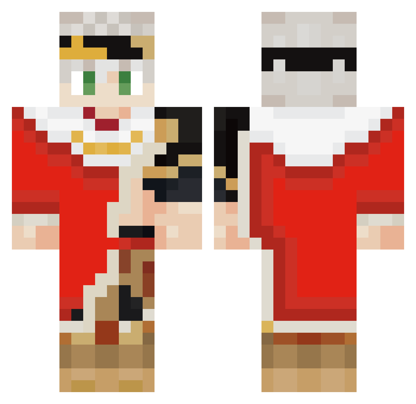 keayo Minecraft skin, front and back view