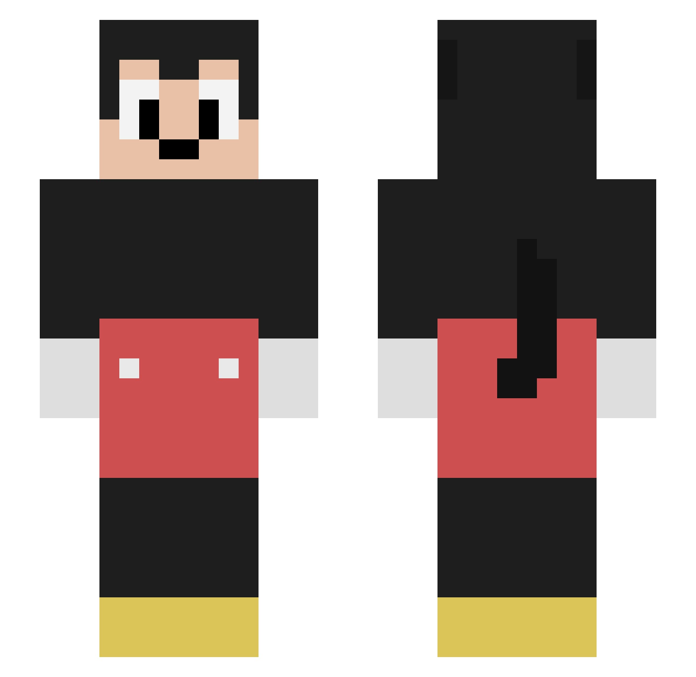 Pineapple_yoo Minecraft skin, front and back view