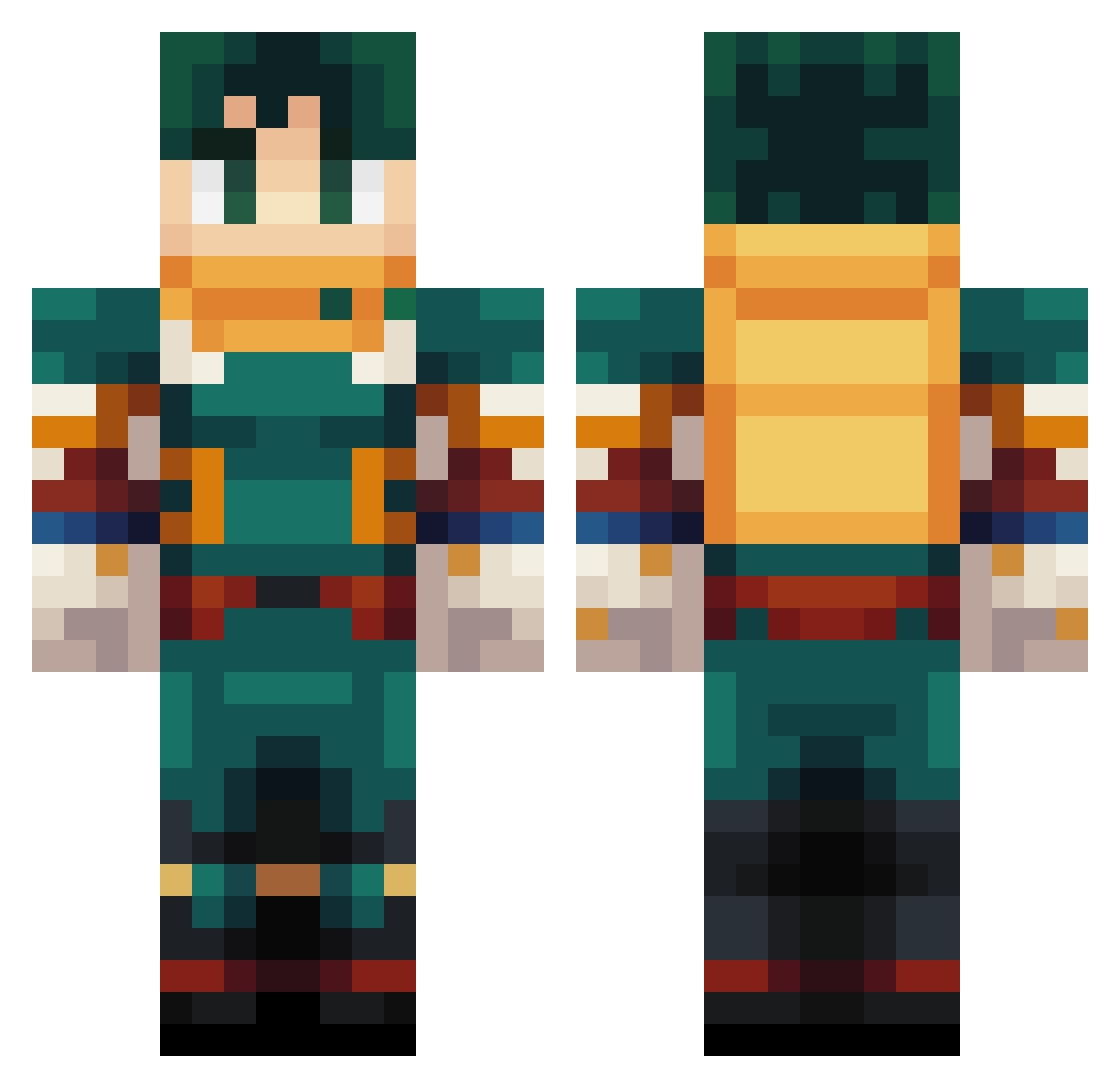 DarkChazz Minecraft skin, front and back view