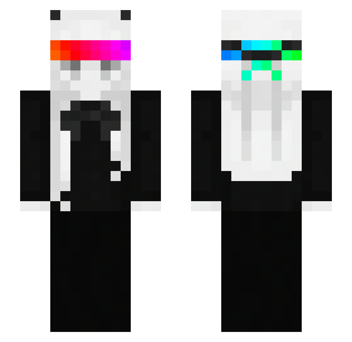 unbreakableness Minecraft skin, front and back view