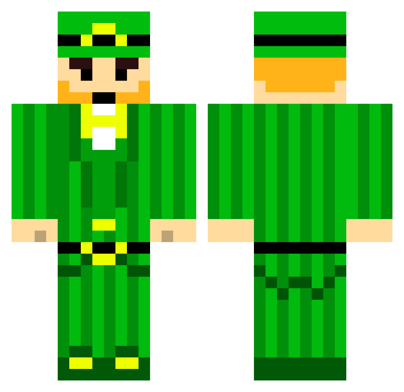 TheBirbMan Minecraft skin, front and back view