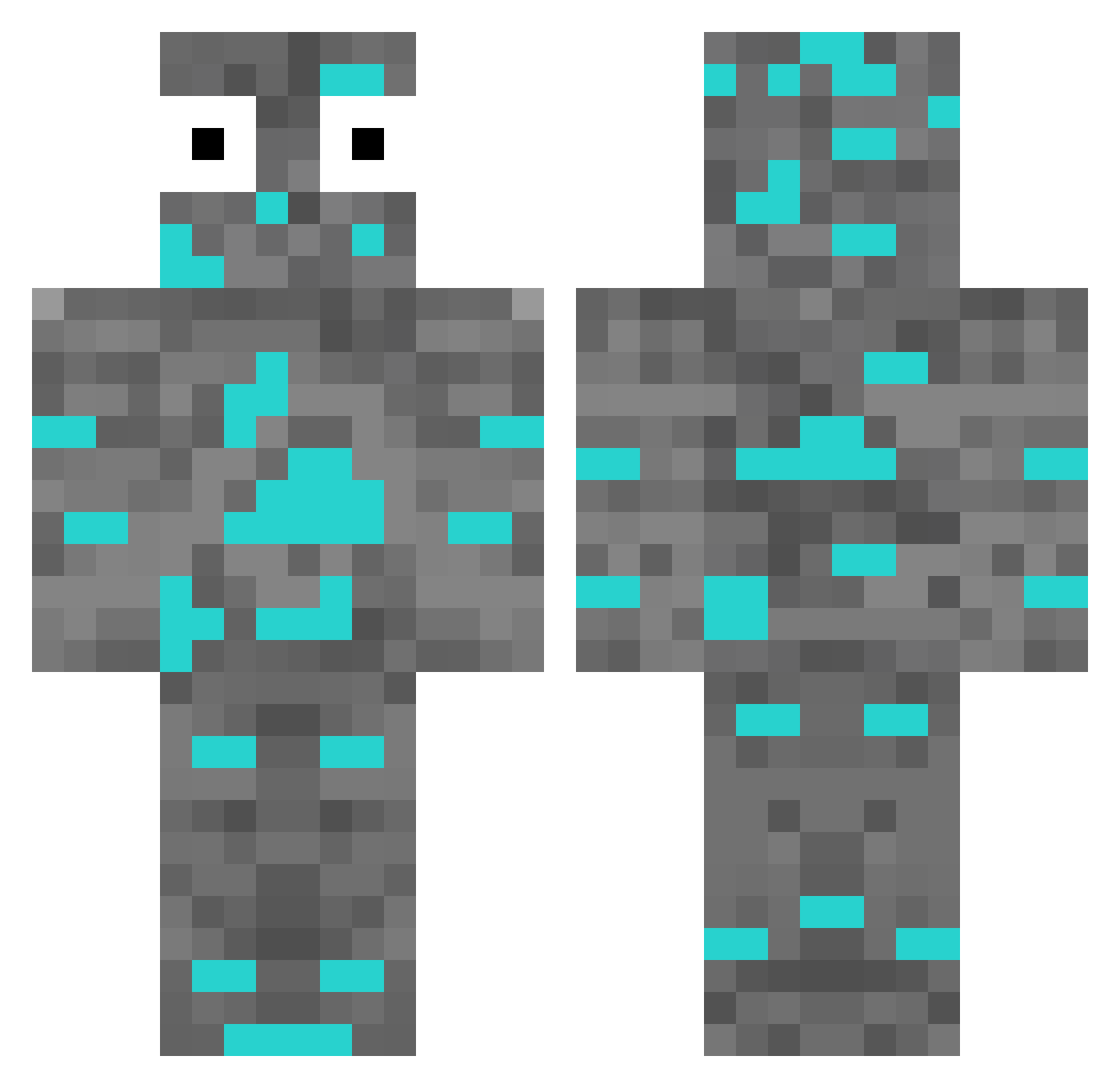 Groot_gaming07 Minecraft skin, front and back view