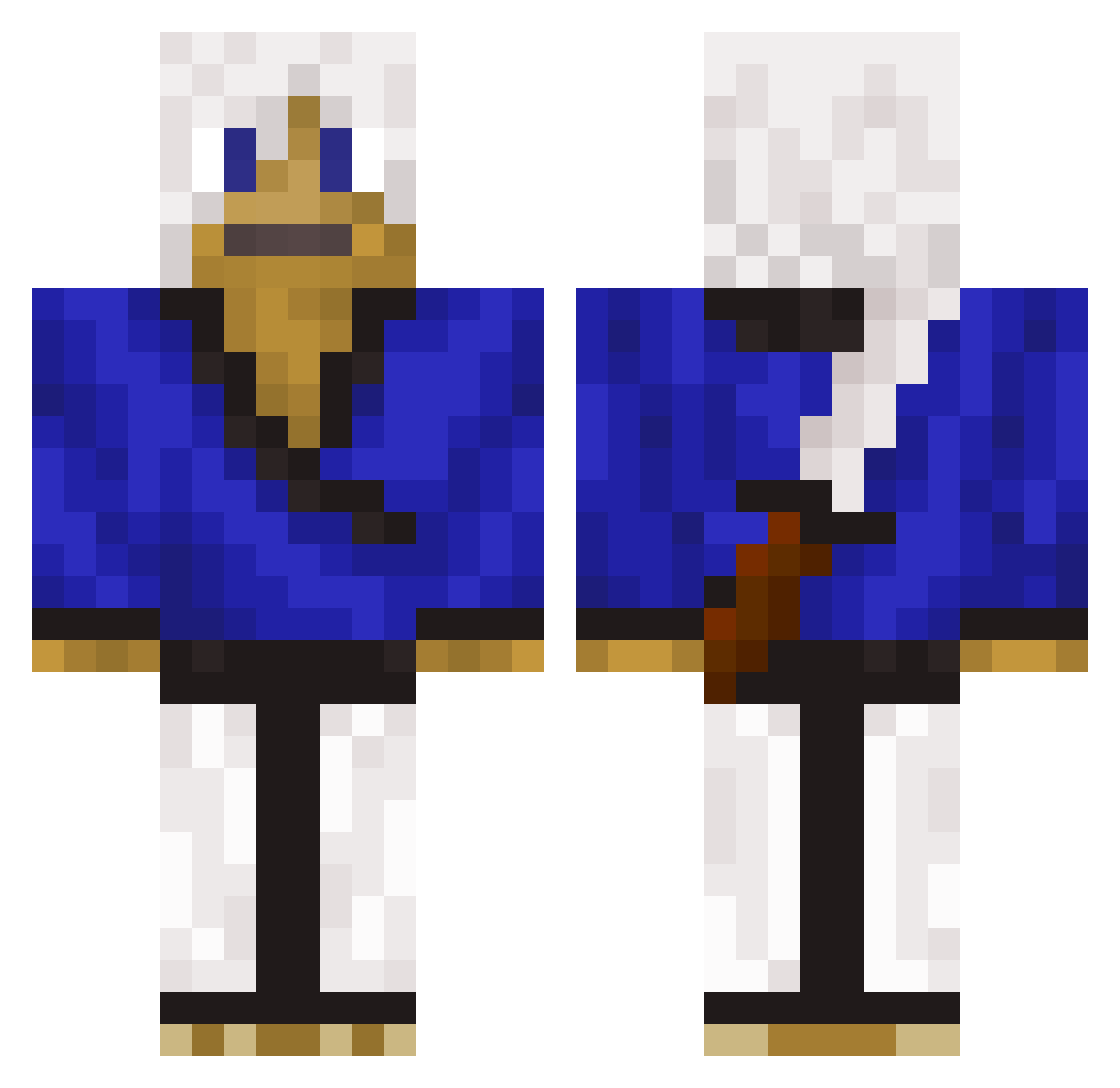 Incommunicado Minecraft skin, front and back view