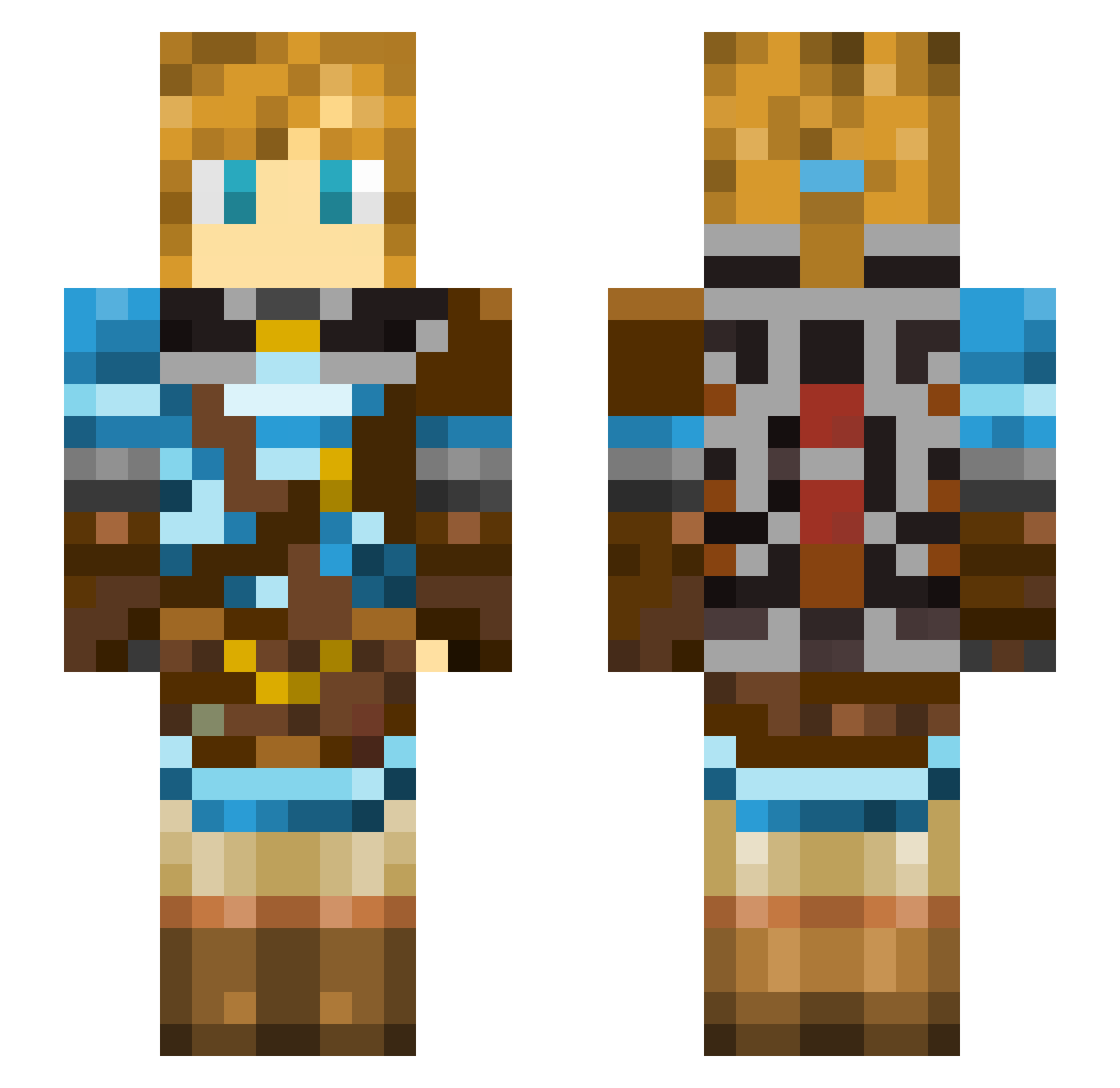 Atlas666 Minecraft skin, front and back view