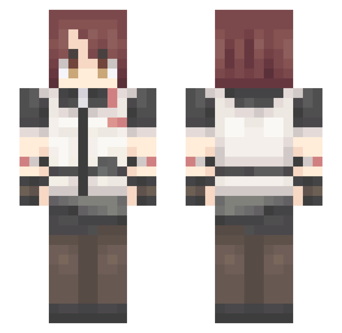 beststar Minecraft skin, front and back view