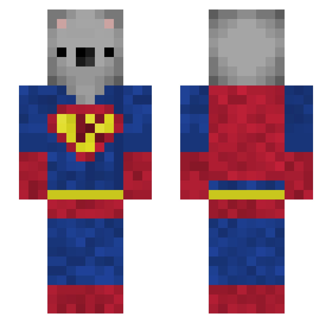LeonLa12345 Minecraft skin, front and back view