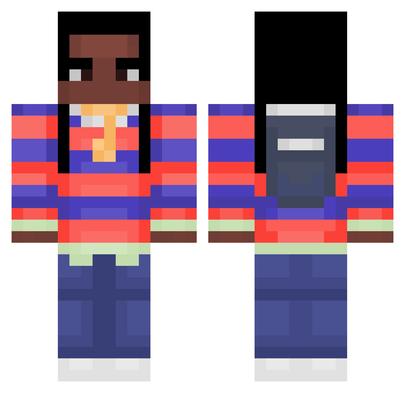 cerocurro Minecraft skin, front and back view