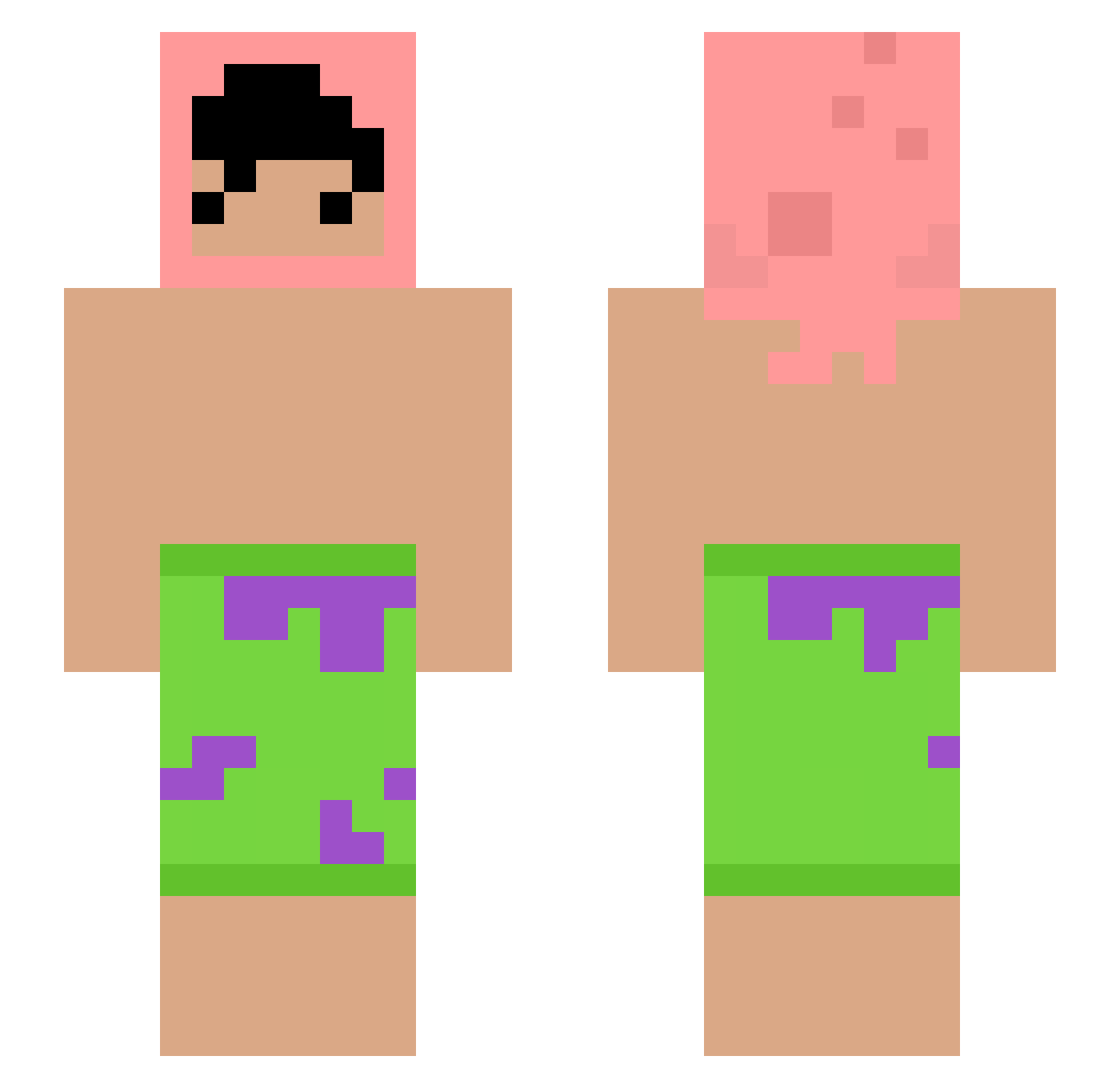 NudelLover3000 Minecraft skin, front and back view