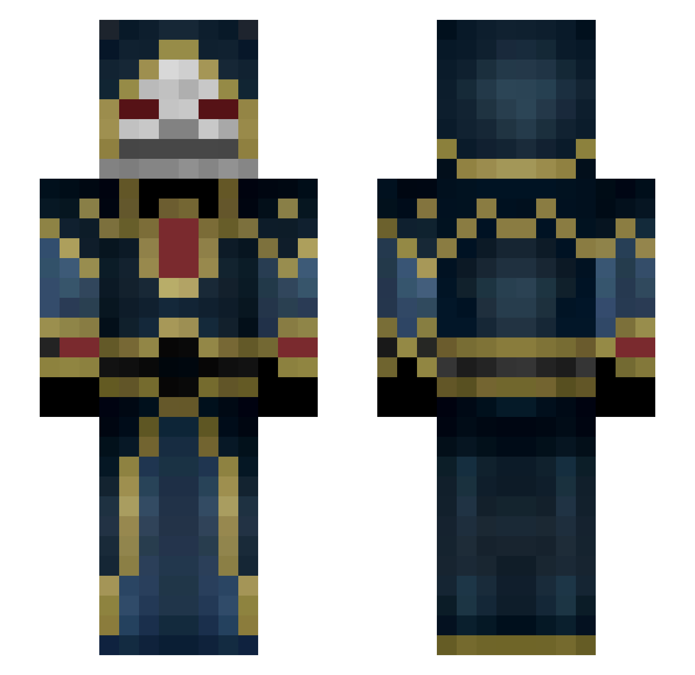 Demonrobber Minecraft skin, front and back view