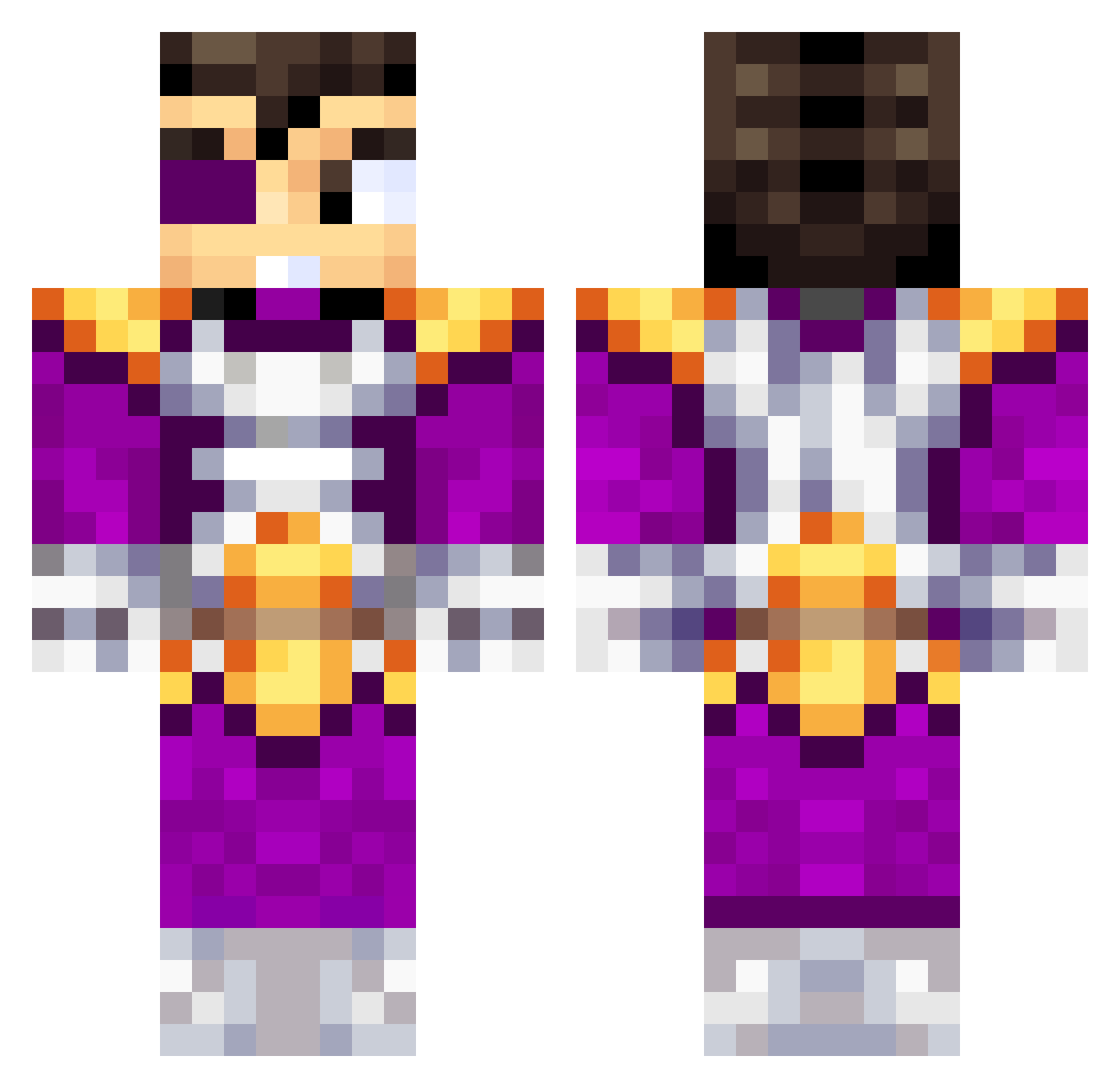 JunchDK Minecraft skin, front and back view
